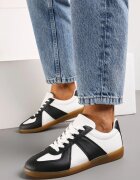  Adidași Tenisi Negru-Alb cu Cusături Decorative Sumina