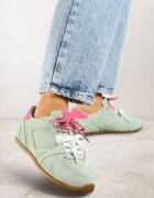  Adidași Verde deschis decorate cu cusături și șireturi duble Telisaria