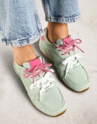 Adidași Verde deschis decorate cu cusături și șireturi duble Telisaria
