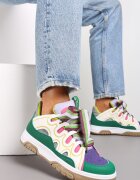  Adidași Verzi Decorați cu Sclipici cu Șireturi Originale Patricie