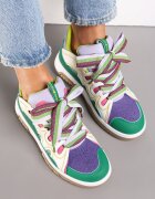  Adidași Verzi Decorați cu Sclipici cu Șireturi Originale Patricie