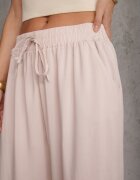 airisa Pantaloni Bej deschis Din bumbac Palazzo High Waist cu elastic în talie Gitanea