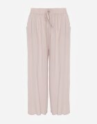 airisa Pantaloni Bej deschis Din bumbac Palazzo High Waist cu elastic în talie Gitanea