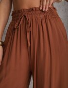 airisa Pantaloni Maro din bumbac talie înaltă cu picioare largi și elastic în talie Clisea