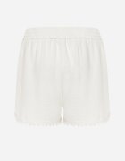 airisa Pantaloni scurți bej deschis High Waist cu Vâscoză și Bumbac Decorați cu Dantelă și Elastic în Talie Tadea