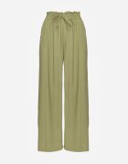 airisa Pantaloni verde deschis din bumbac tip Palazzo cu talie înaltă cu elastic în talie Nelsaria