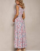 airisa Rochie Roz deschis Florală Evazată din Bumbac cu Bretele Kalassia