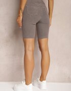 alina Pantaloni scurți bej închis cu elastic în talie High Waist Lorolia