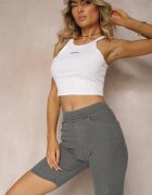 alina Pantaloni scurți Gri cu elastic în talie High Waist Lorolia