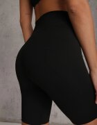 alina Pantaloni scurți Negri tip colanți High Waist cu elastic în talie Xelfea