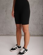 alina Pantaloni scurți Negri tip colanți High Waist cu elastic în talie Xelfea