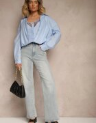 allyson Cămașă Albastră 2 în 1 din bumbac și Top cu bretele cu dantelă Telowena