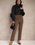 allyson Cămașă Neagră cu Fundă Elegantă și Volane Zaliressa