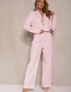 allyson Completu Roz tip costum cu Pantaloni și Sacou cu Broșă Ravkio