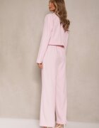 allyson Completu Roz tip costum cu Pantaloni și Sacou cu Broșă Ravkio