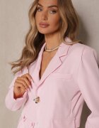allyson Completu Roz tip costum cu Pantaloni și Sacou cu Broșă Ravkio