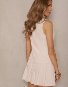 allyson Compleu Bej în stil de costum Vestă și Fustă cu pliuri Talkio