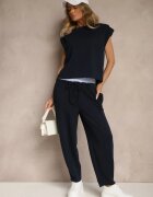 allyson Compleu de Trening Bleumarin cu Viscoză Pantaloni cu șnur decorativ și Top Nitunela