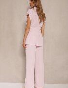 allyson Compleu Roz cu Pantaloni Largi și Cămașă cu Șnur Decorativ Filaniella