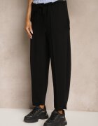 allyson Compleu sport Negru din Vâscoză Pantaloni cu șnur decorativ și Top Nitunela