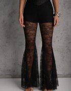 allyson Pantaloni Negri High Waist evazați din Dantelă Ferella