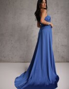 allyson Rochie Albastră Elegantă pe Un Umar cu Croială Asimetrică Leylane