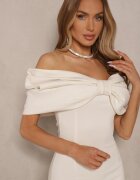 allyson Rochie Bejă Cambrată cu Fundă Stil Spaniol cu Croi Ajustat Paladwena