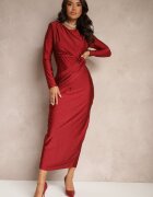 allyson Rochie Bordeaux mulată cu drapaj și Cirkoni Asila