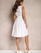allyson Rochie cămașă Albă De bumbac Cu dantelă decorativă și Cordon în talie Dalelia