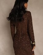 allyson Rochie Cekinowa Maro Elegantă cu croială ajustată cu decolteu tip apă Silweda