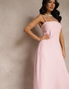 allyson Rochie Cloche Roz cu bretele cu decolteu răsfrânt Jenavitia
