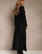 allyson Rochie Cloș Neagră cu mânecă lungă cu imprimeu zebră cu sclipici Mevilisa