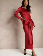 allyson Rochie de cocktail Bordeaux cu Decupaj Decorativ și Legare Vamicea