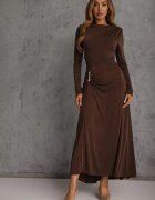 allyson Rochie de cocktail Maro cu drapaj și ornament metalic Retanda