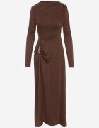 allyson Rochie de cocktail Maro cu drapaj și ornament metalic Retanda