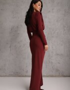allyson Rochie de cocktail mulată Bordo decorată cu drapaj Besni