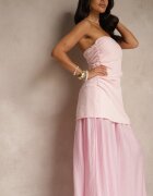 allyson Rochie de cocktail Roz cu decolteu Bandeau Ornată cu drapaje Folimmea