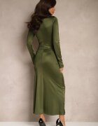 allyson Rochie de cocktail Verde cu decupaj decorativ și legătură Vamicea
