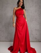 allyson Rochie Elegantă Roșie pe un singur umăr cu croială asimetrică Leylane