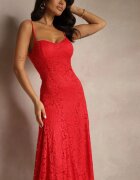 allyson Rochie evazată roșie din Dantelă cu Bolero Suplimentar Gonavora
