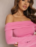 allyson Rochie Fucsia Spaniolă mulată cu volane Catrisa