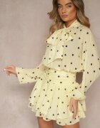 allyson Rochie Galbenă cu croială cloș cu mâneci tip liliac și legătură Mironaria