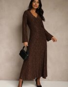 allyson Rochie Maro Rozkloszată Longsleeve cu imprimeu zebră decorată cu sclipici Mevilisa