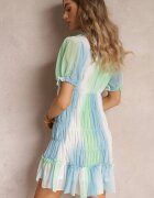 allyson Rochie Mini Verde cu Fustă Cloș și Volănașe Cointa