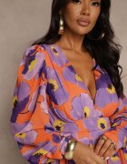 allyson Rochie Mini Violetă cu Volane Baelyn