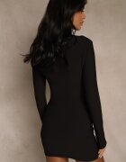 allyson Rochie Neagră Bodycon cu Ornamente Metalice Vetirale