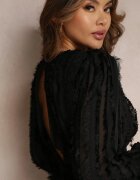 allyson Rochie Neagră Cloș cu Franjuri și Dantelă Avela