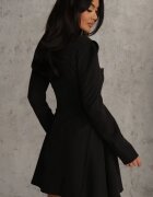 allyson Rochie Neagră cu Croială Cloș cu Decorațiune Laterală Eleslia