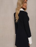 allyson Rochie Neagră Decorată cu nasturi cu umeri structurați Sewimara