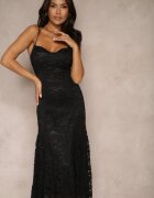 allyson Rochie neagră evazată din dantelă cu bolero suplimentar Gonavora
